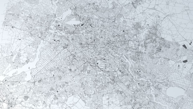 Berlin Road Network and Streets Architectural 3D model