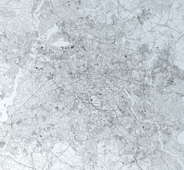 Berlin Road Network and Streets Architectural 3D model