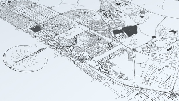 Dubai Road Network and Streets Architectural 3D model