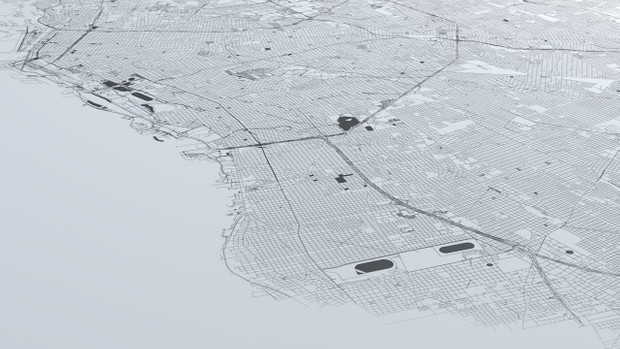 Buenos Aires Road Network and Streets Architectural 3D model