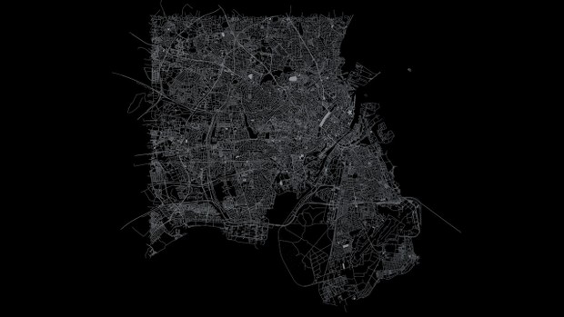 Copenhagen Road Network and Streets Architectural 3D model