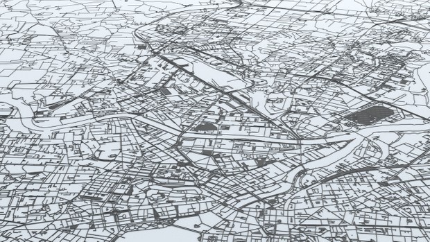 Geneva Road Network and Streets Architectural 3D model