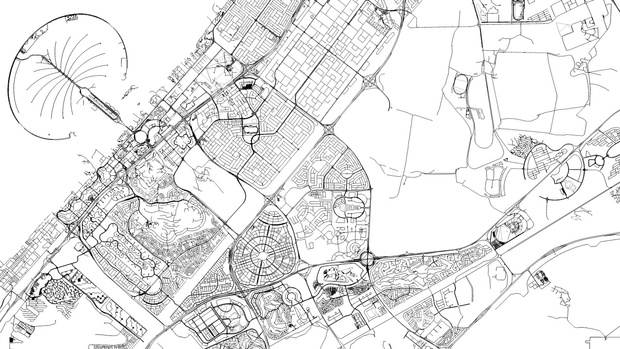 Dubai Road Network and Streets Architectural 3D model
