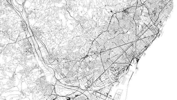 Barcelona Road Network and Streets Architectural 3D model