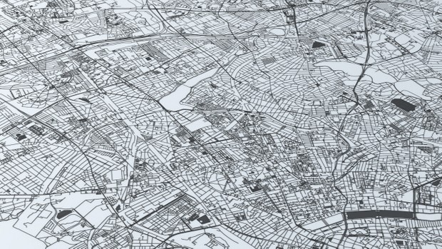 Copenhagen Road Network and Streets Architectural 3D model