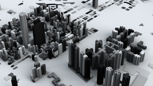 Hong Kong 18 Districts Streets and Buildings Architectural 3D Model