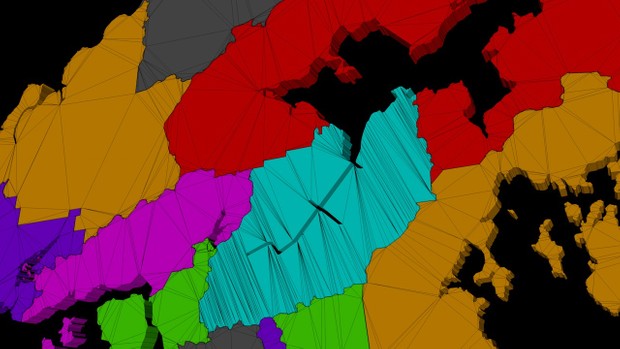 Hong Kong 18 Districts Geographical 3D Model