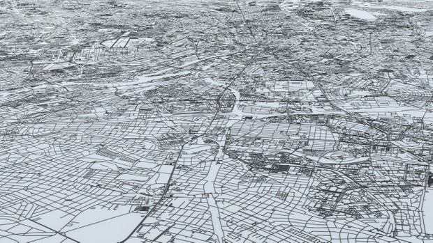 Berlin Road Network and Streets Architectural 3D model