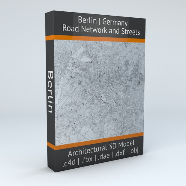 Berlin Road Network and Streets Architectural 3D model