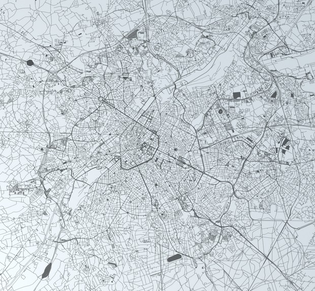 Brussels Road Network and Streets Architectural 3D model