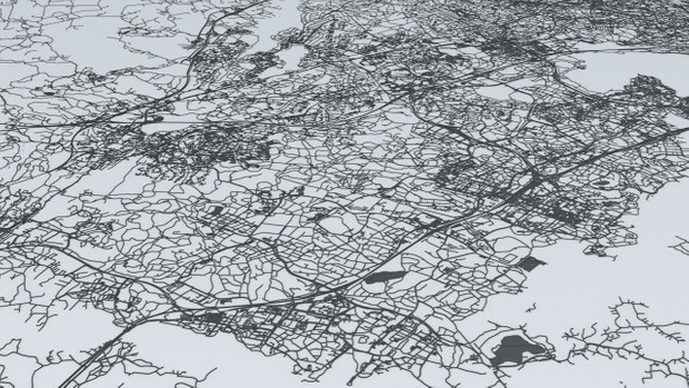 Helsinki Area Road Network and Streets Architectural 3D model