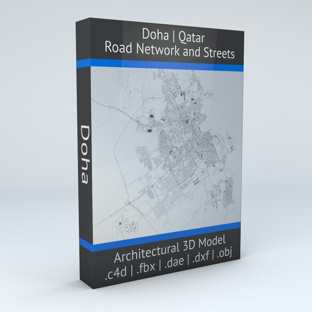 Doha Road Network and Streets Architectural 3D model