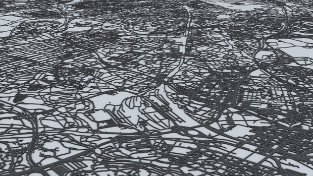 Helsinki Area Road Network and Streets Architectural 3D model