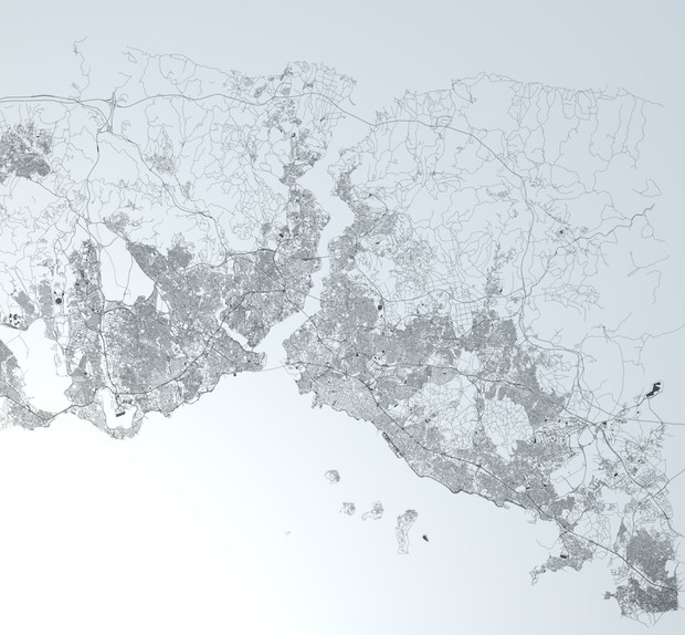 Istanbul Road Network and Streets Architectural 3D model