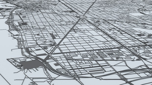 Barcelona Road Network and Streets Architectural 3D model