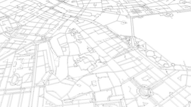 Geneva Road Network and Streets Architectural 3D model