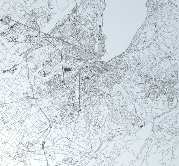 Geneva Road Network and Streets Architectural 3D model