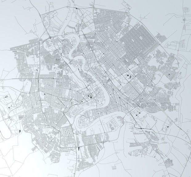 Baghdad Road Network and Streets Architectural 3D model