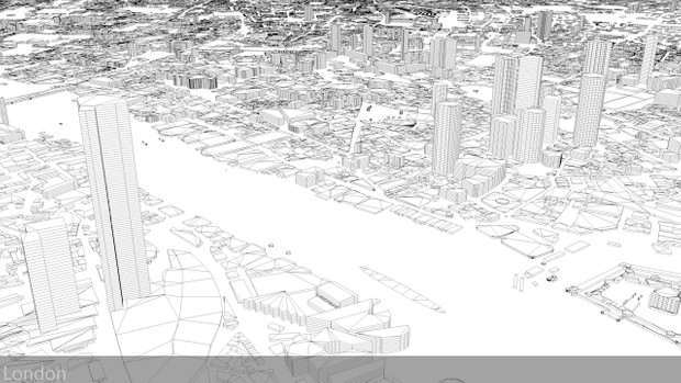 Greater London Streets and Buildings Architectural 3D Model