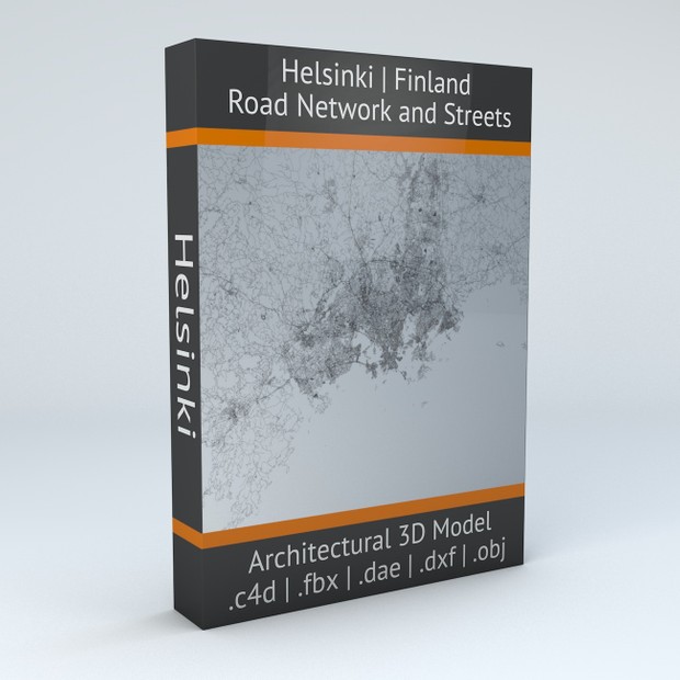 Helsinki Area Road Network and Streets Architectural 3D model