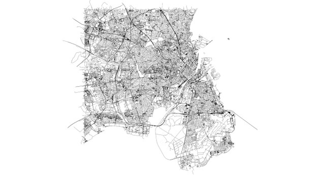 Copenhagen Road Network and Streets Architectural 3D model