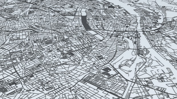 Copenhagen Road Network and Streets Architectural 3D model