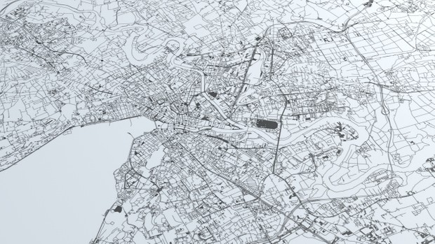 Geneva Road Network and Streets Architectural 3D model