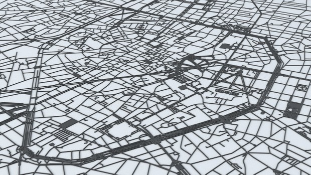 Brussels Road Network and Streets Architectural 3D model