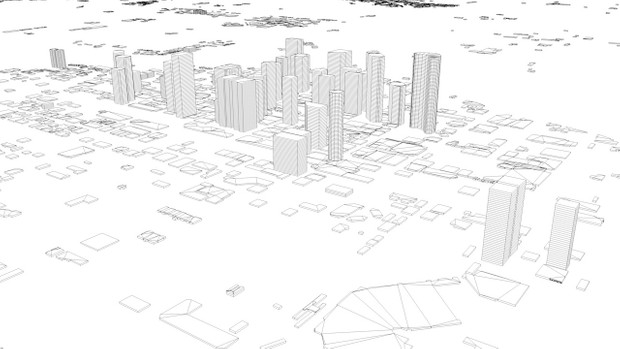 Calgary Streets and Buildings Architectural 3D Model