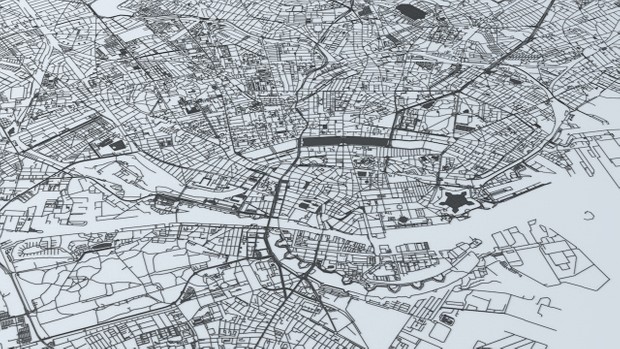 Copenhagen Road Network and Streets Architectural 3D model