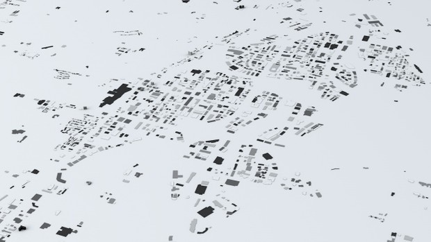 Calgary Streets and Buildings Architectural 3D Model