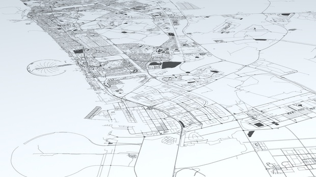 Dubai Road Network and Streets Architectural 3D model