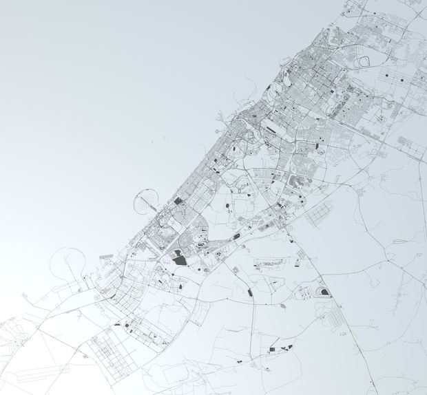 Dubai Road Network and Streets Architectural 3D model