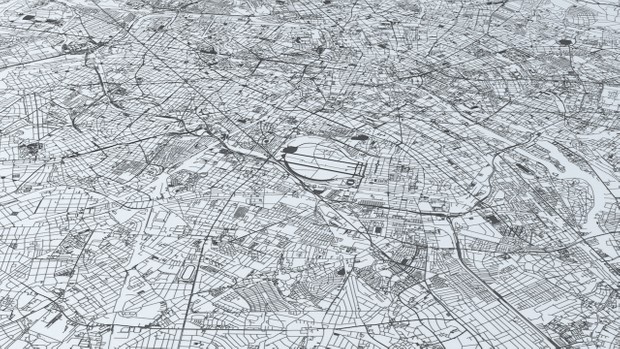Berlin Road Network and Streets Architectural 3D model