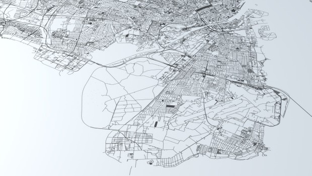 Copenhagen Road Network and Streets Architectural 3D model