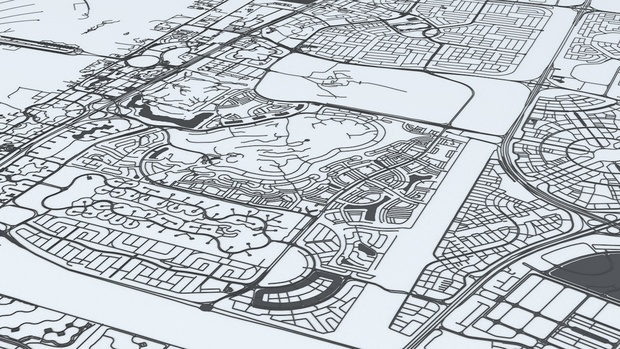 Dubai Road Network and Streets Architectural 3D model