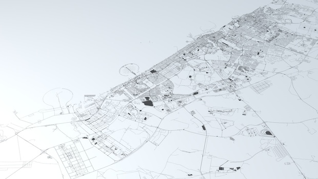 Dubai Road Network and Streets Architectural 3D model