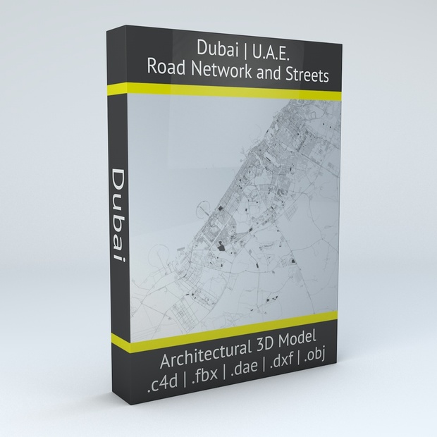 Dubai Road Network and Streets Architectural 3D model