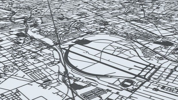 Berlin Road Network and Streets Architectural 3D model