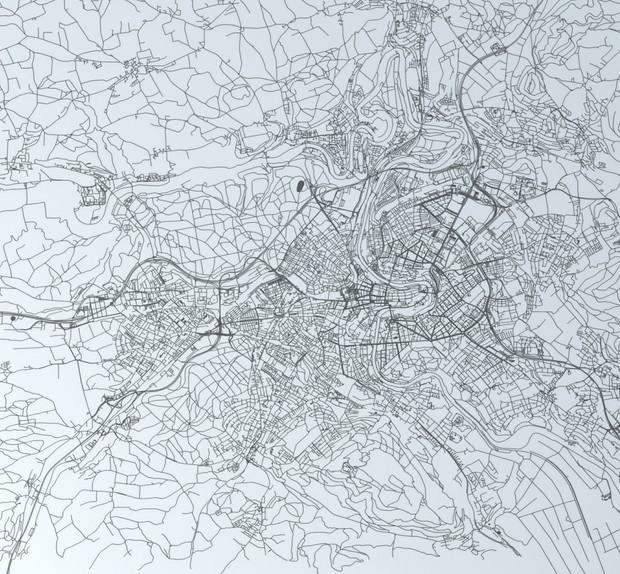 Bern Road Network and Streets Architectural 3D model
