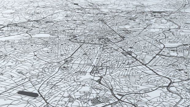Brussels Road Network and Streets Architectural 3D model