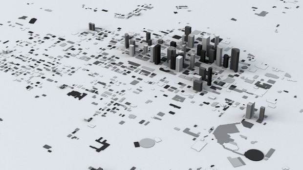 Calgary Streets and Buildings Architectural 3D Model