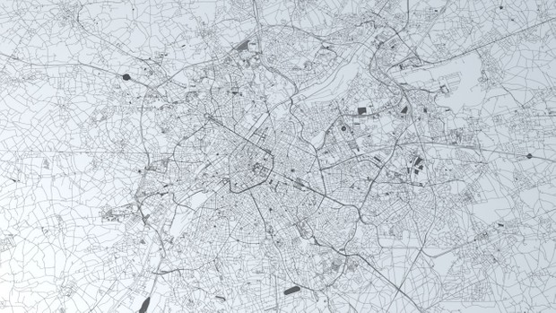 Brussels Road Network and Streets Architectural 3D model