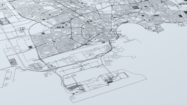 Doha Road Network and Streets Architectural 3D model