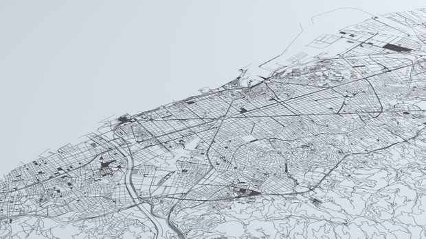 Barcelona Road Network and Streets Architectural 3D model