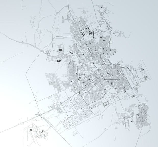 Doha Road Network and Streets Architectural 3D model