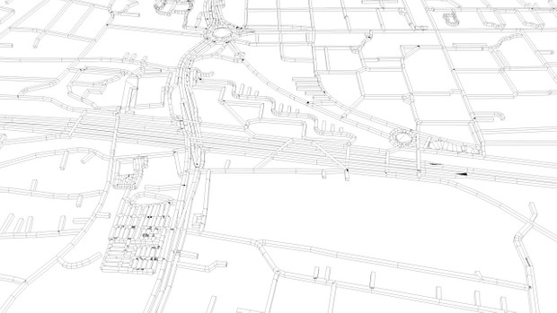Copenhagen Road Network and Streets Architectural 3D model