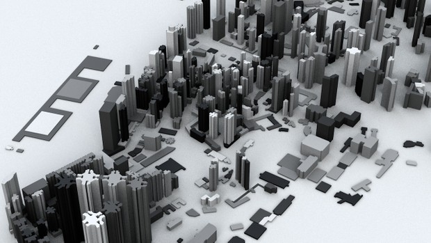 Hong Kong 18 Districts Streets and Buildings Architectural 3D Model