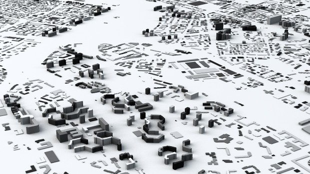 Warsaw Streets and Buildings Architectural 3D Model