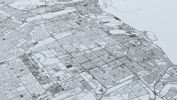 Dubai Road Network and Streets Architectural 3D model